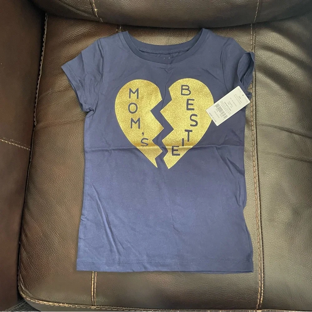 Carter's Navy Blue T-Shirt with Gold Heart Design